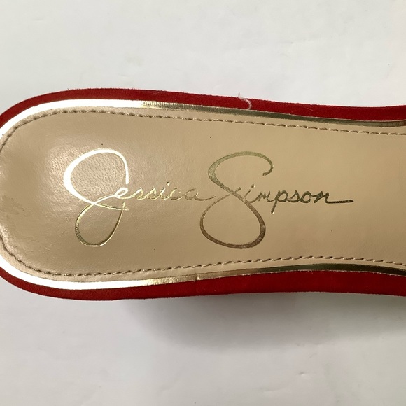 Jessica Simpson Red Ruffle Slide Sandals - Picture 11 of 12